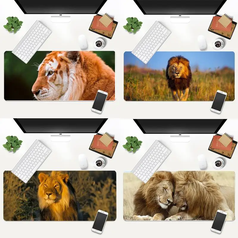 

Animal tiger lion Gamer Speed Mice Retail Small Mousepad Animation XL Large Gamer Keyboard PC Desk Mat Takuo Tablet Mousepads