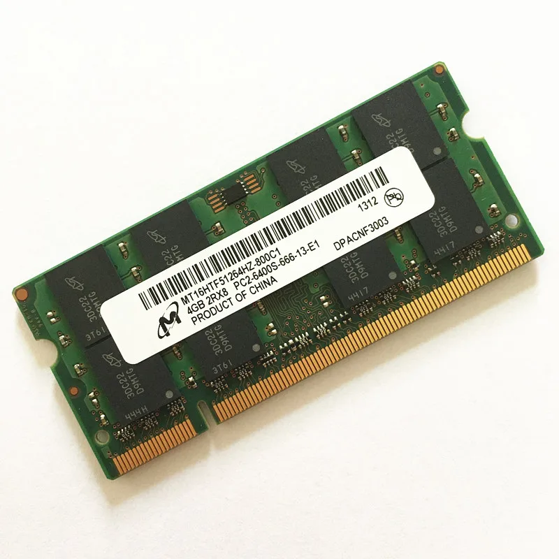 Оперативная память для ноутбука Micron ddr2 4 ГБ 800 МГц оперативная DDR2 Гб 2Rx8 PC2 6400S 666 13 E1