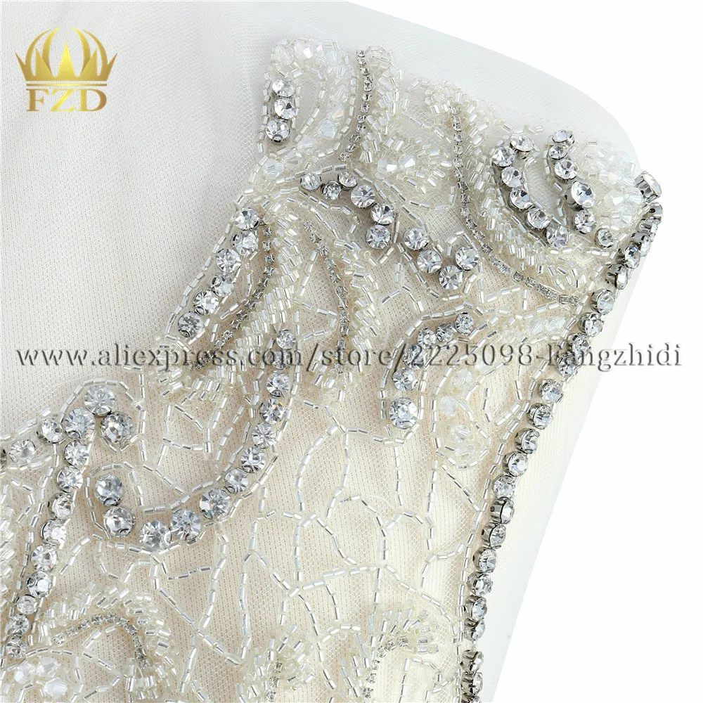 1 комплект роскошная каменная аппликация из хрустальных страз с бисером патчи