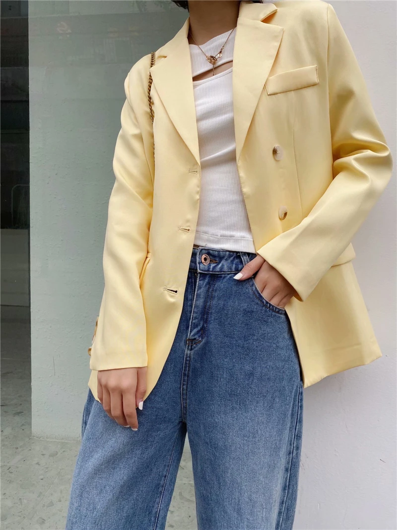 

TMODA567 Za 2021 Spring Women Vintage Blazers Chic Pockets Button Suit Jacket Coat Female Outwear Tops Office Blazer Feminino