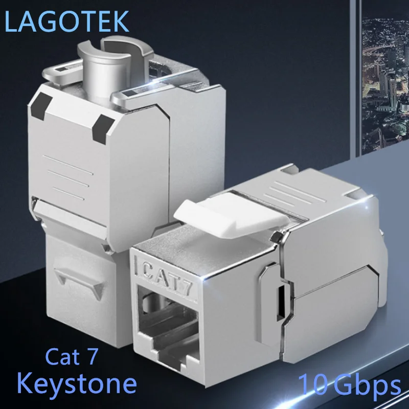 Экранированный FTP модуль Keystone Cat7 Cat6A из цинкового сплава RJ45 12/24 шт. - купить по