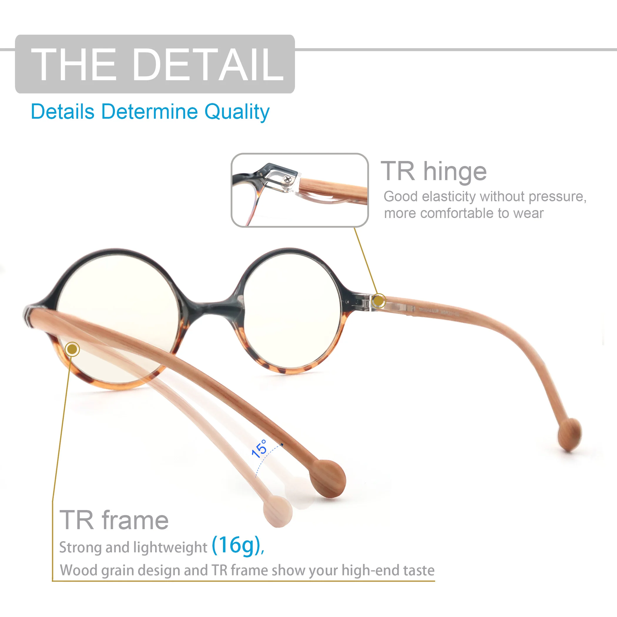 Ретро Круглый анти синий светильник Компьютерные очки для чтения женщин и мужчин