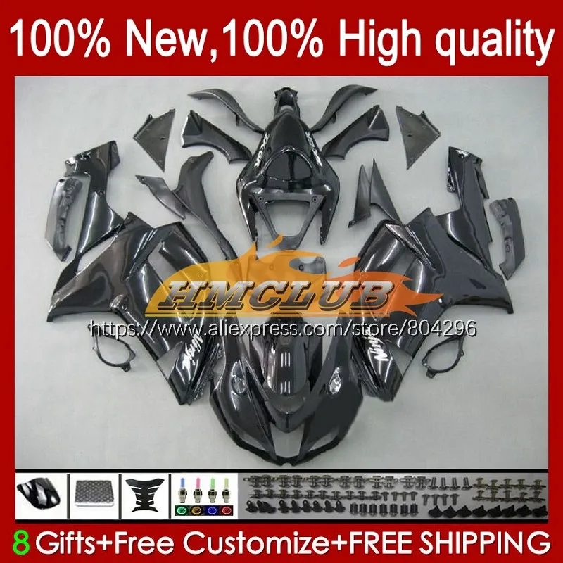 

Корпус для KAWASAKI NINJA 600CC ZX 6R ZX-636 ZX6R 07 08 76No.0 ZX-6R ZX600 ZX636 ZX 636 6 R 2007 2008 Обтекатели глянцевый черный