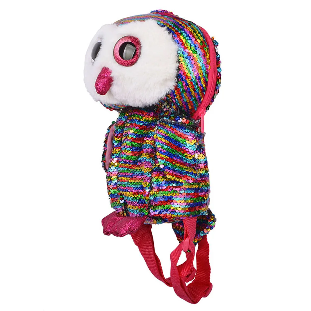 

2019 New Children Sequins Bag Laser Owl Backpack Kids Girls Xmas Christmas Candy Bag Rucksack Santa Claus Gift Bag