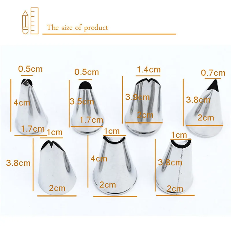 7 шт. Сталь хризантемы листьев розы насадки глазури Кондитерские для украшения