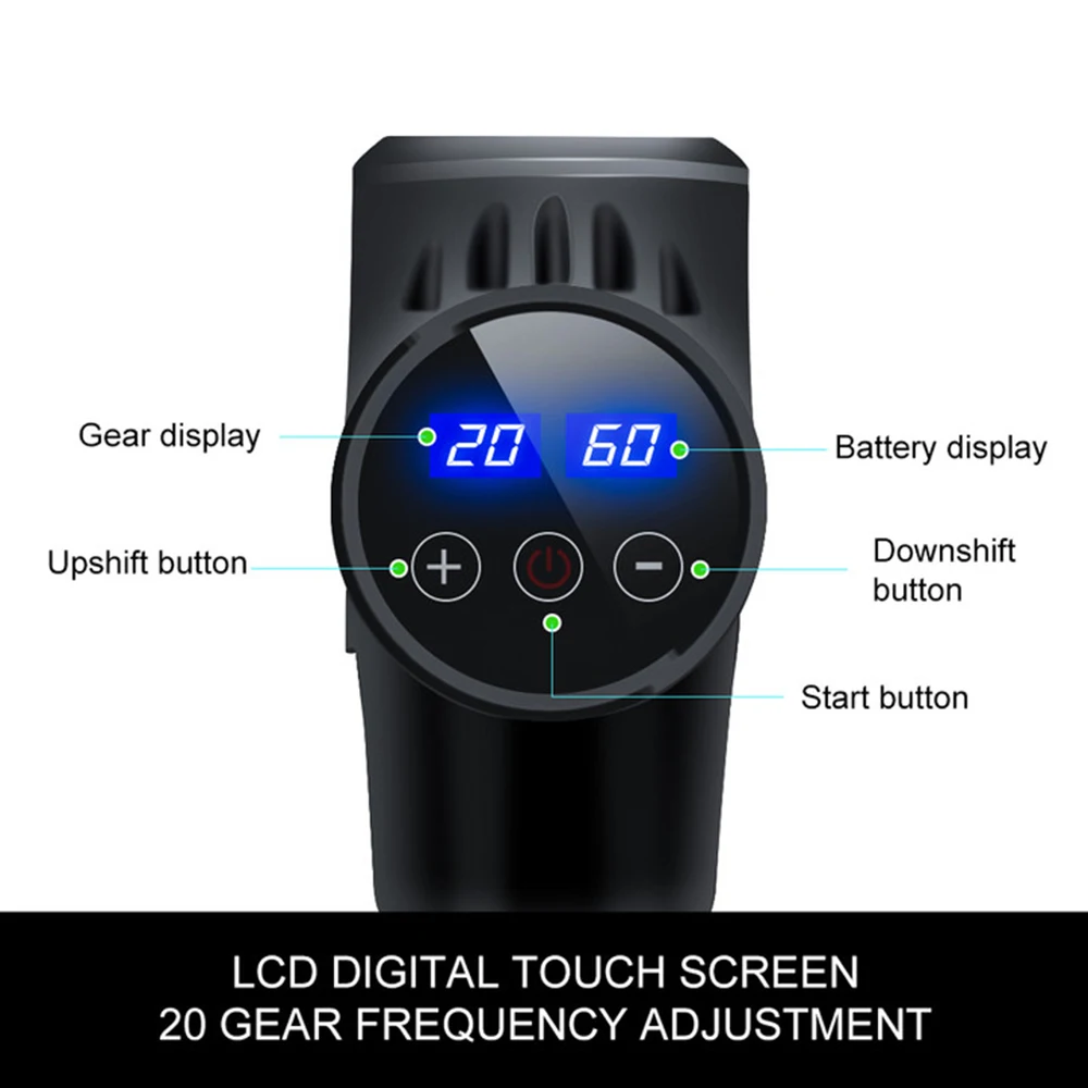 Массажер для мышц с ЖК-дисплеем инструмент глубокого массажа снятия боли в