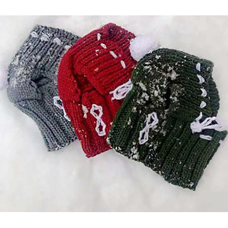 Милые зимние собака кепки в рождественском стиле фоновая декорация головные