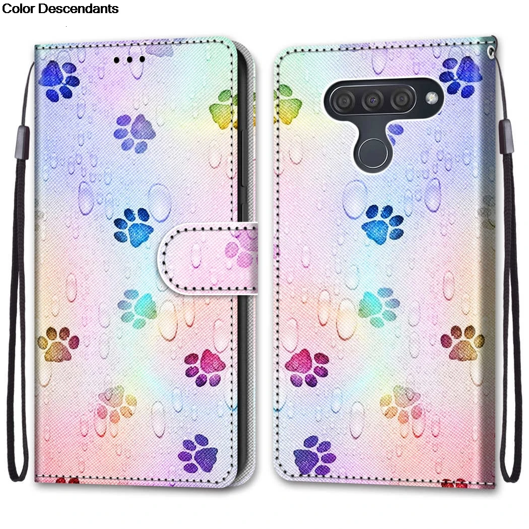 LGQ60 Чехол книжка из искусственной кожи чехол для LG Q60 M703 3D бумажник держатель карт