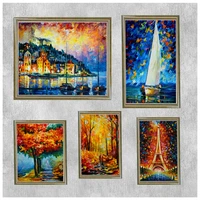 famous oil painting harbour night view eiffel tower 5d diy diamond painting diamond embroidery mosaic home decor