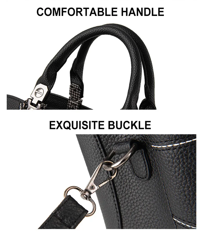 3Pcs/Set Bags For Women Handbag PU Leather Shoulder Bags Casual Tote Tassel Top Handle Designer Bag Composite Messenger Bag