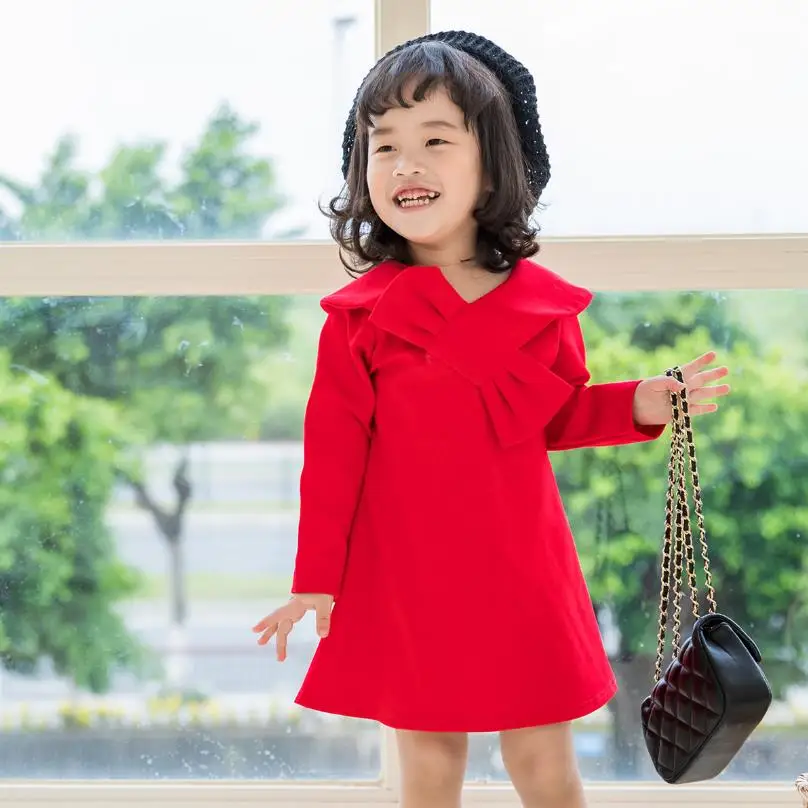 Осеннее платье для девочек зимняя одежда детские топы хлопковые осенние рубашки