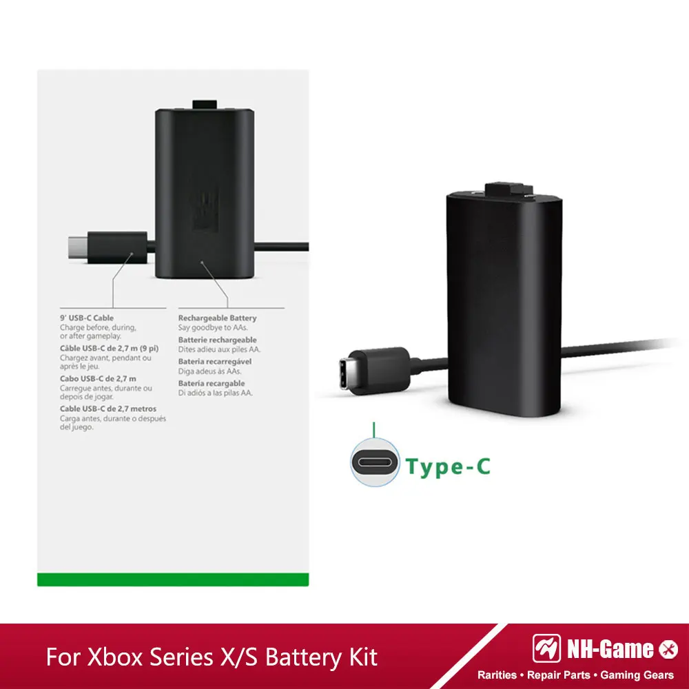 Free Shipping Rechargeable Batteries Kit For Xbox Series S/X Wireless Game Controller One Battery Type-C Charging Cable | Электроника