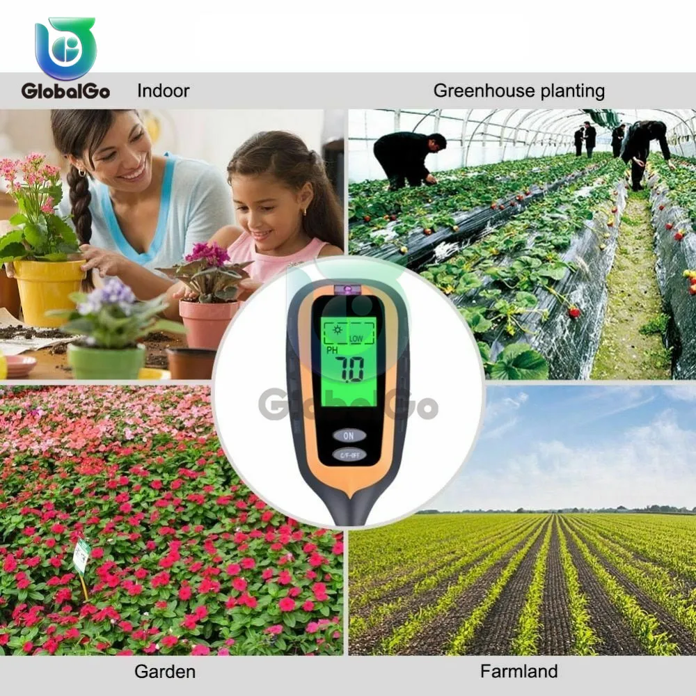 Измеритель влажности почвы 4 в 1 тестер PH для садовых растений цветов инструмент