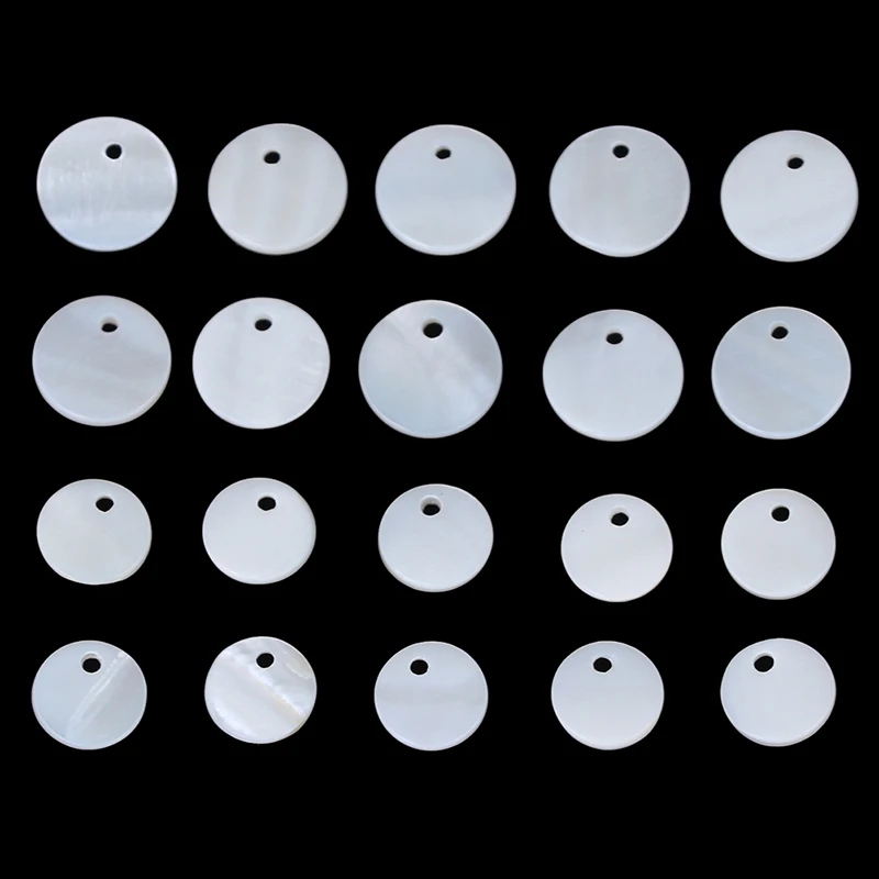 

100pcs/lot Round Charms Natural Mother Pearl Shell Pendant For DIY Necklace Earring Jewelry Making Finding Bracelet Supplies