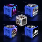 Ребенок Fortnite Будильник цифровой световой светодиодный часы ночь детская настольная мини-фигурка аниме наклейки на стену домашний декор Гостиная подарки