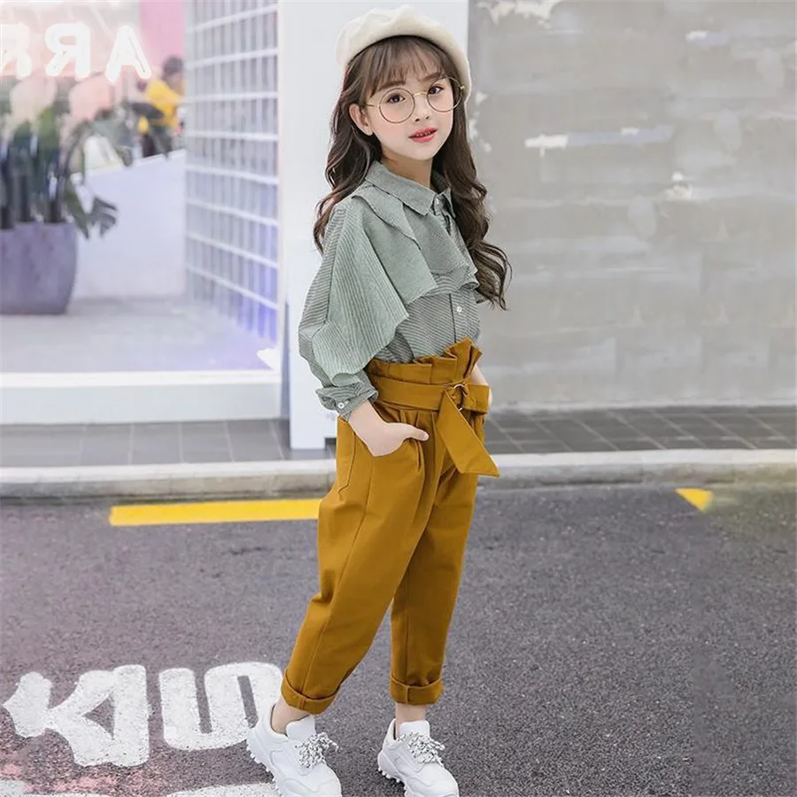 Girls Clothing Sets Summer Fashion sport set T-shirt+Casual pants 2Pcs sportswear kids costume Teen Girl Clothes 4 6 8 10 Years | Детская