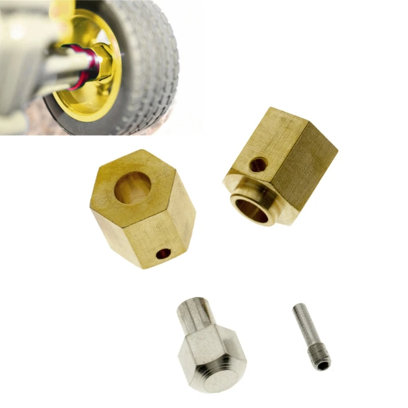 

5/6/8/10/12mm Brass Hex Wheel Hub Counterweight Adapter for SCX10 III RC Crawler