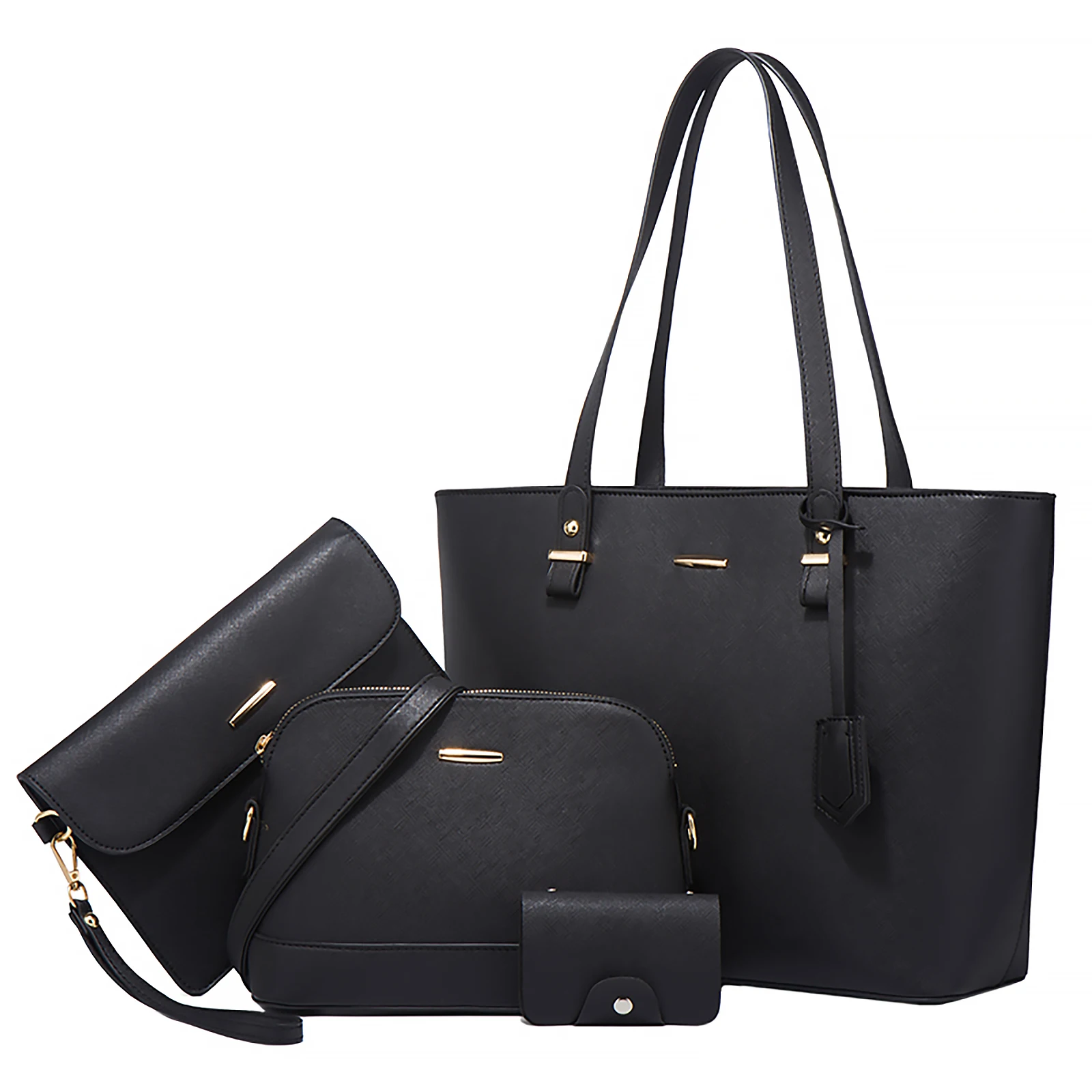 

4 шт., женская сумка-тоут из ПУ кожи, с верхней ручкой