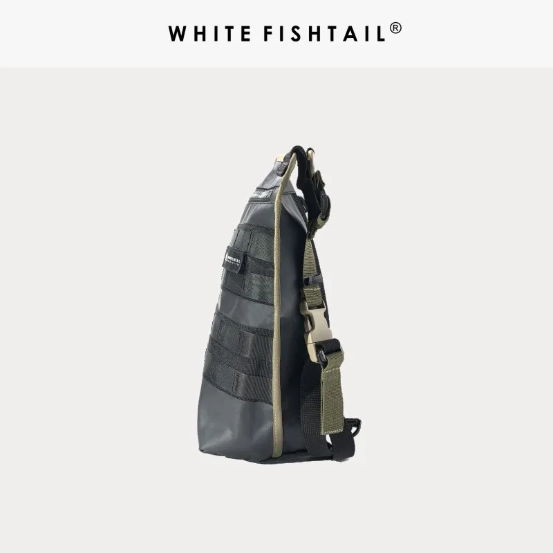 WHITE FISHTAL Large Capacity Waist Bag Waterproof Fabric Big Fanny Pack Unisex Belt Bag Hip Hop Commuter Function Bags Fashion