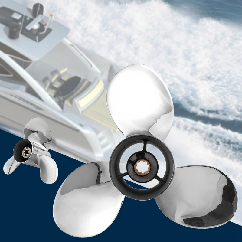 Hélice de acero inoxidable para Motor de barco, propulsor 9 1/4X11-J para Yamaha 9.9Hp 15Hp, Motor fueraborda 9 1/4X11-J 63V-45943-10-00 63V-45943-00