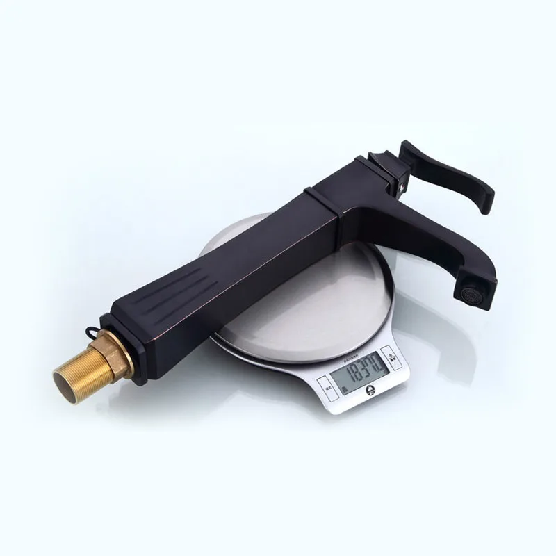 Смесители для умывальника латунный кран с маслом и прорезинкой черный высокий