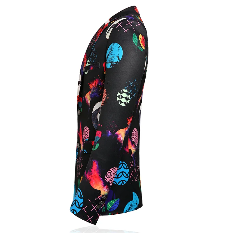 

Мужской блейзер с цветочным принтом, пиджак в китайском стиле с отложным воротником, платье для выпускного вечера