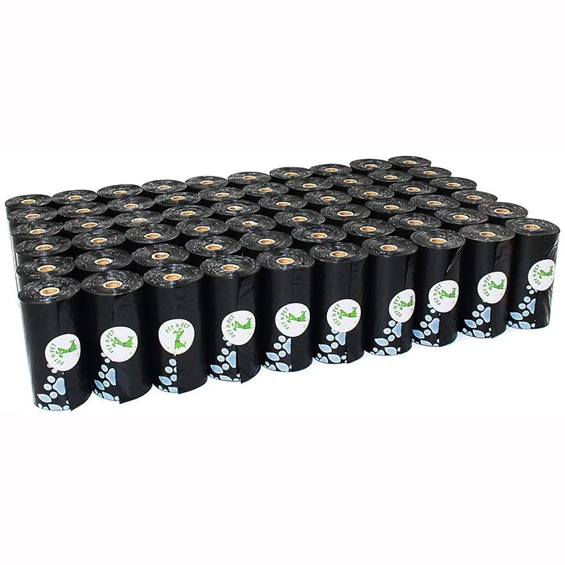 Dog Poop Bags Earth-Friendly 1080 Counts 60 Rolls Unscented Poo Large Black Waste garbage bag | Дом и сад