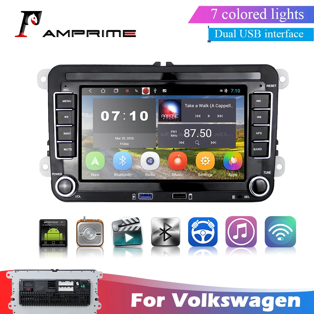 Автомобильный мультимедийный плеер AMPrime стерео система на Android с 7 &quotэкраном GPS