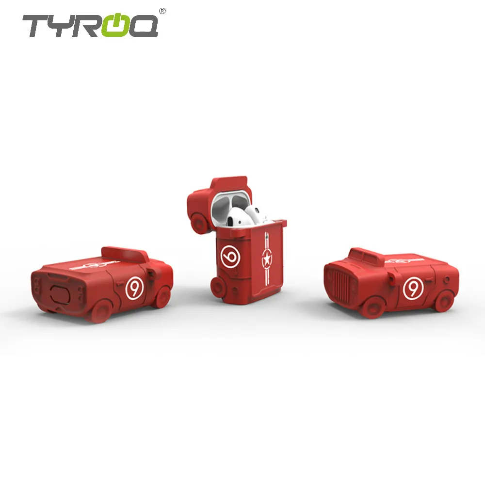 Чехол TyRoq AO5 AirPods с силиконовым утеплителем в форме Jeep car пять цветов на выбор