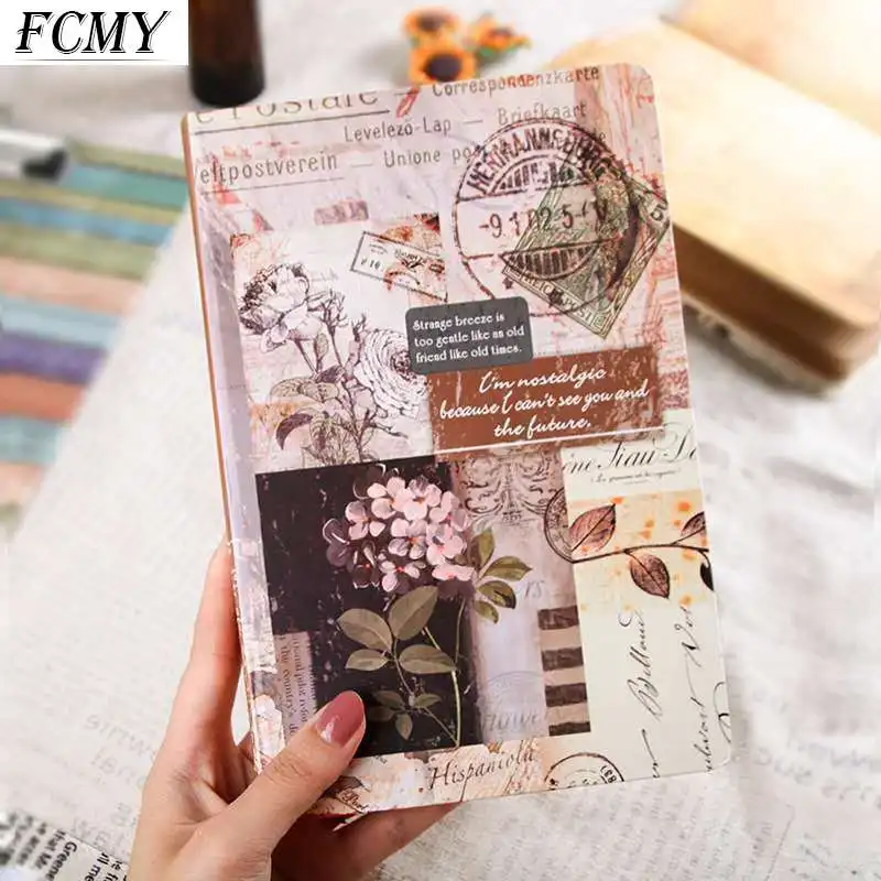 

Retro Style Notebook A5 Color Page Journal Diary Book Home School Office Supply Diary Book Home School Office Supply Notebook