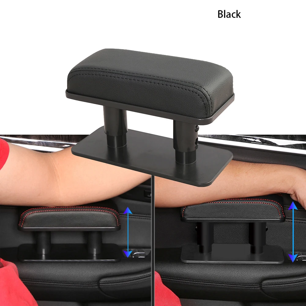 

General Leather Armrest Pad Adjustable Car Armrest Pad Left Elbow Support Heightening Pad Fatigue Relief Armrest Pad