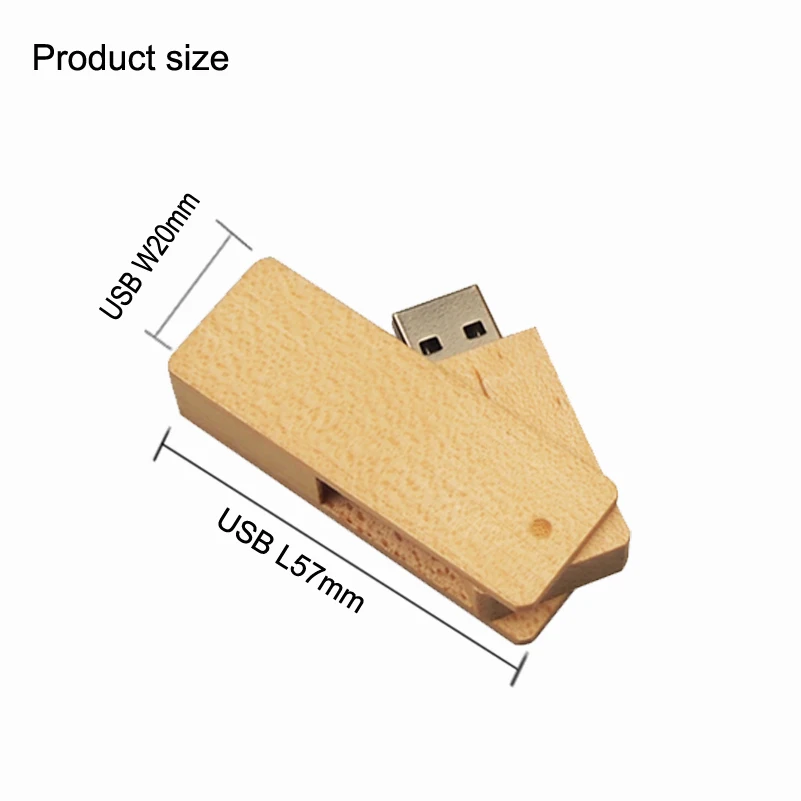 USB 2 0 Дерево + коробка memory stick изготовленным на заказ логосом карту флэш памяти с