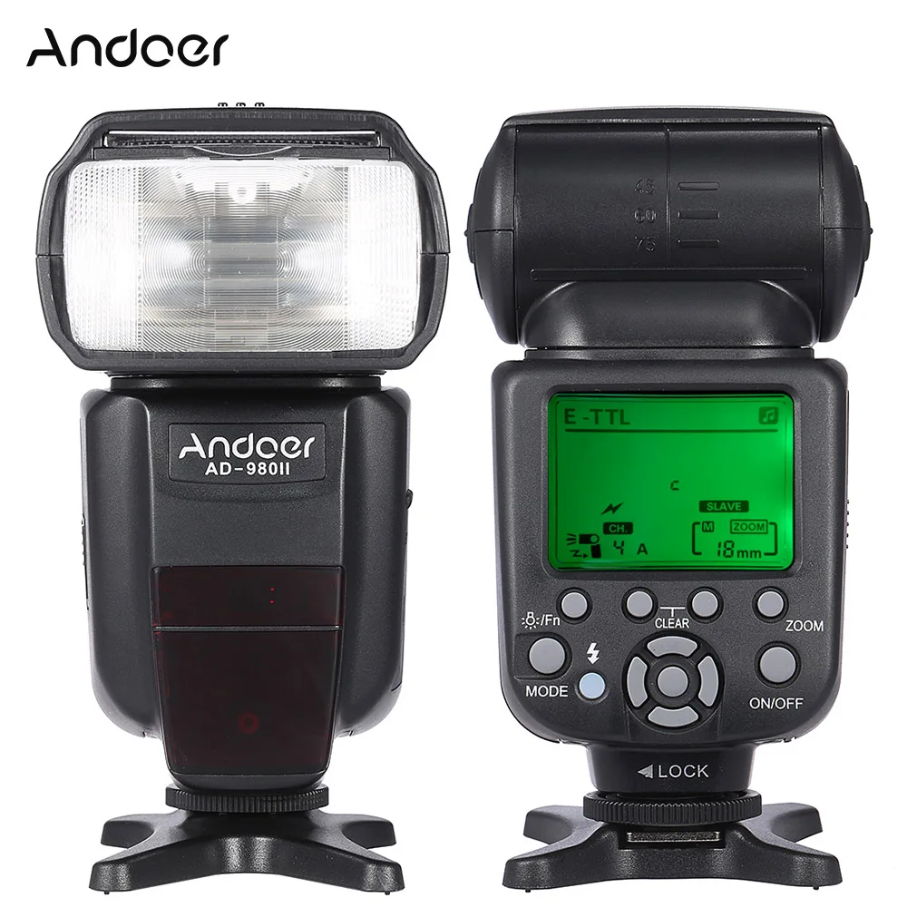 Вспышка Andoer AD 980II HSS 1/8000s Master Slave GN58 для камеры Canon 5D Mark III/5D II/6D/5D DSLR Фотовспышки 