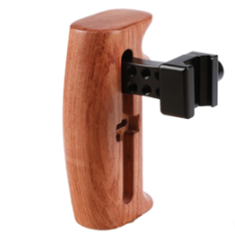 

New Arrival Wooden Handle Grip with NATO Clamp Connection for DSLR Camera Cage Rig (Either Side)