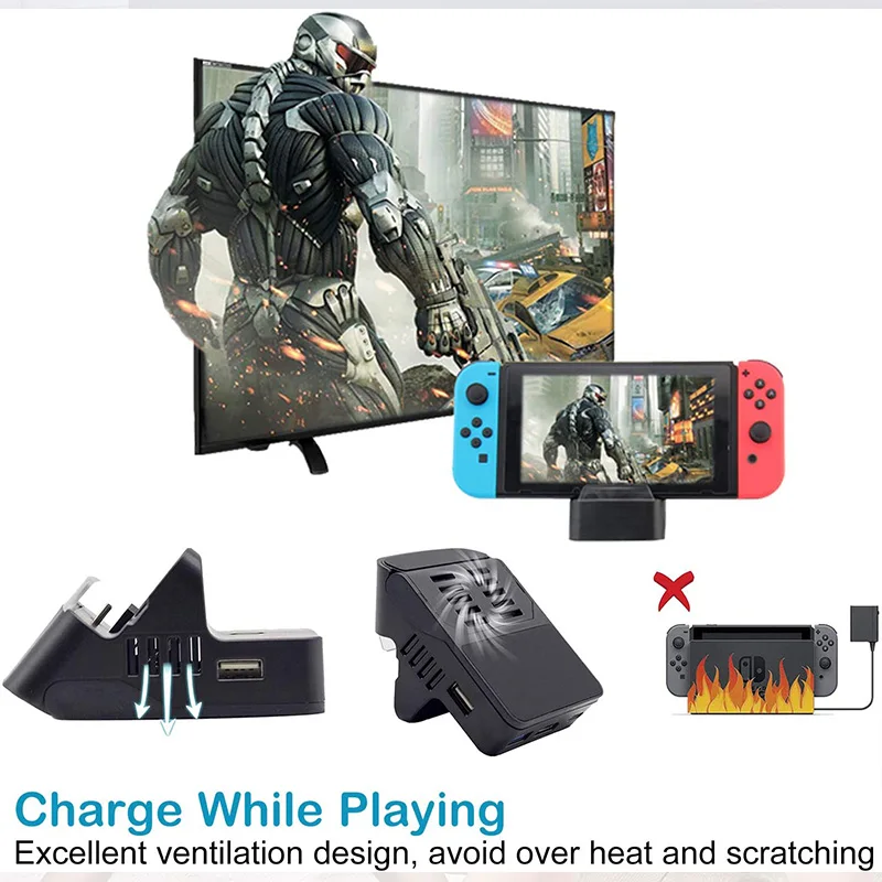 For Nintendo Switch Charging Dock 4K HDMI-compatible TV Adapter Docking Station Charger Set Replacement for Nintend |