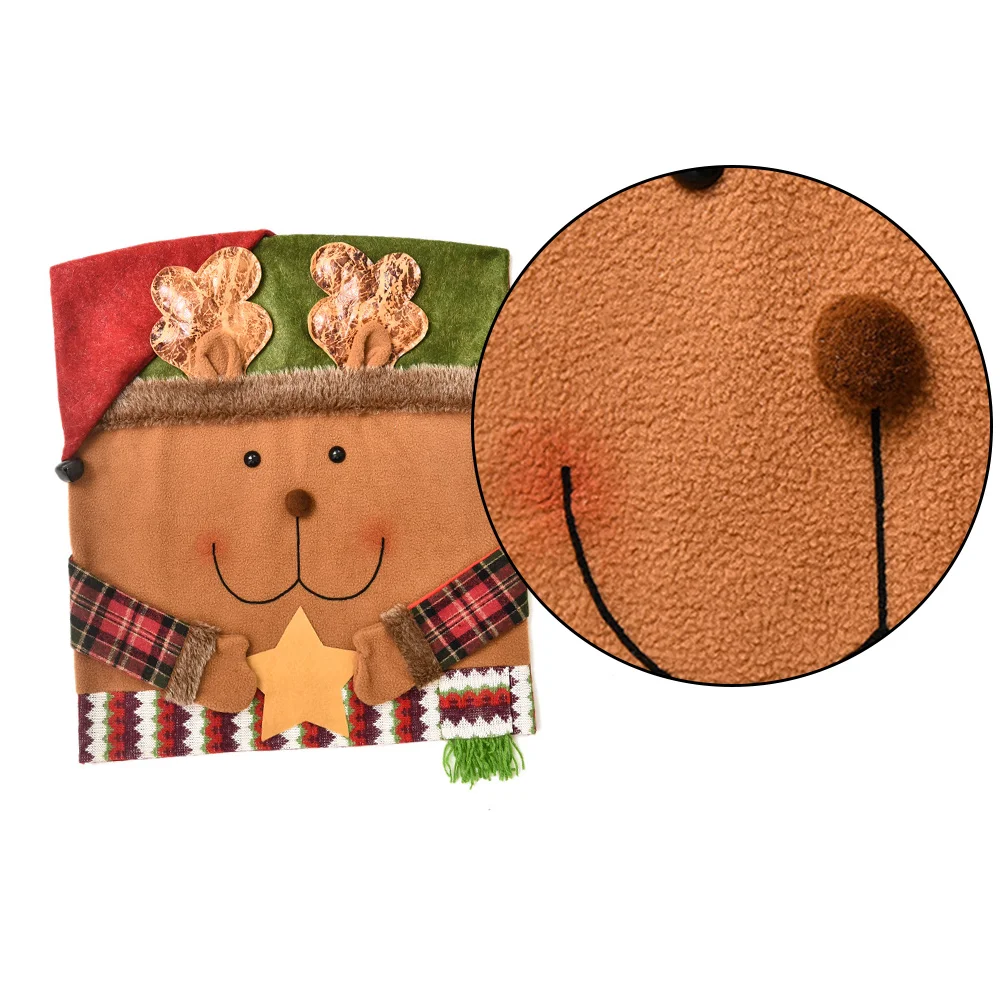 

Christmas Non-woven Chair Set Cartoon Old Man Snowman Party Stool Set Ornament Chair Back Covers Home Decoration