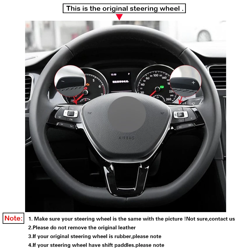 LQTENLEO черная кожа ПУ углеродное волокно чехол на руль для Volkswagen VW Golf 7 Mk7 Новинка Polo