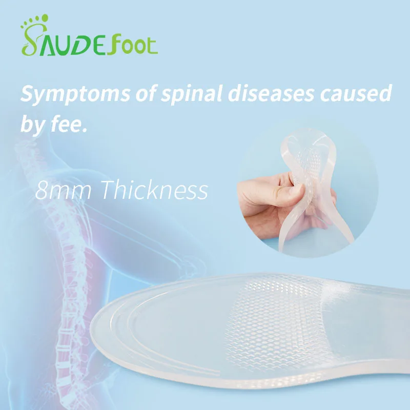 Transparent Silicon Insoles Running Cushion Skid Resistance Shoes Pads Relieve Heel Pain Fatigue Multifunction Gel Inserts Shoes