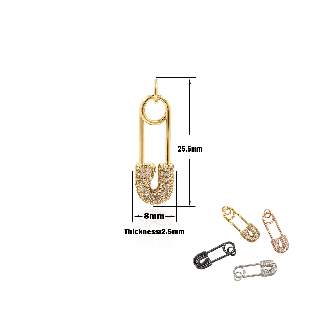 

Safety Pin Pendant-Brass Nickel-Free Jewelry-Bracelet Necklace Earring Findings