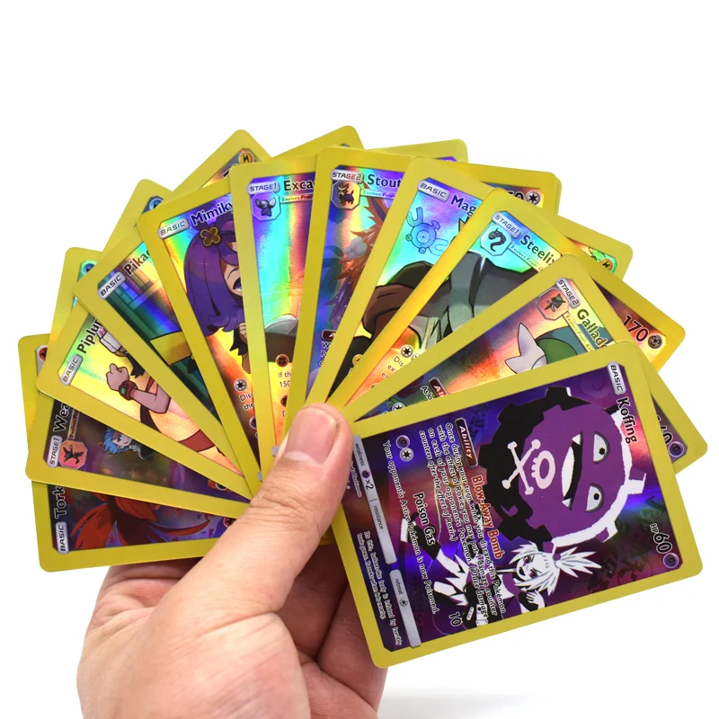 Cartas de Pok&eacute;mon GX TEAM Energy TCG para ni&ntilde;os, juego de mesa en ingl&eacute;s brillante sin repetici&oacute;n, 50 Uds.-3