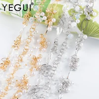 yegui c229diy chain18k gold platedcopper metalrhodium platedplastic pearljewelry makingdiy bracelet necklace50cmlot