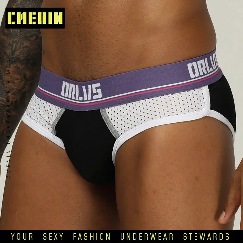Мужское нижнее белье трусы для геев сексуальные хлопковые Мужские дышащие