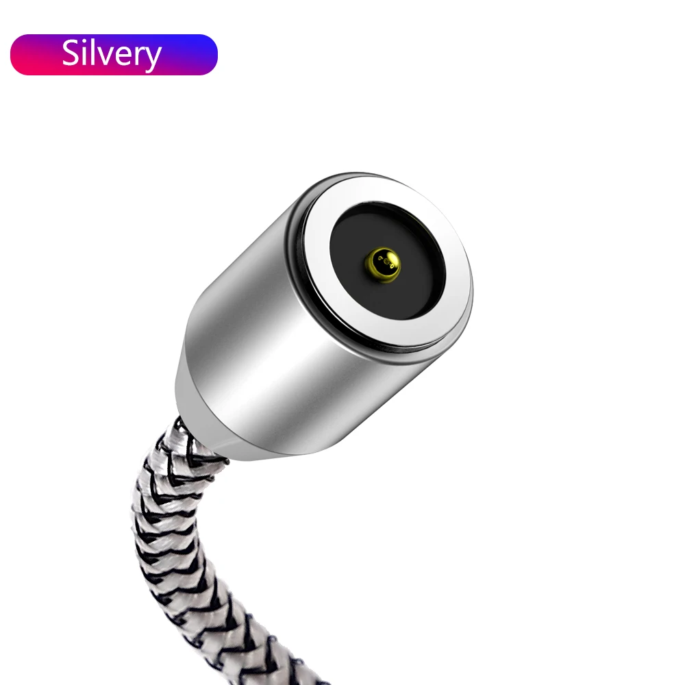 Магнитный Micro usb type C кабель для зарядки данных для iPhone 11 Pro XS Max 7 8 samsung Android 3A провод для быстрой зарядки 1 м 2 м USBC type C - Цвет: No Plug Silver Cable