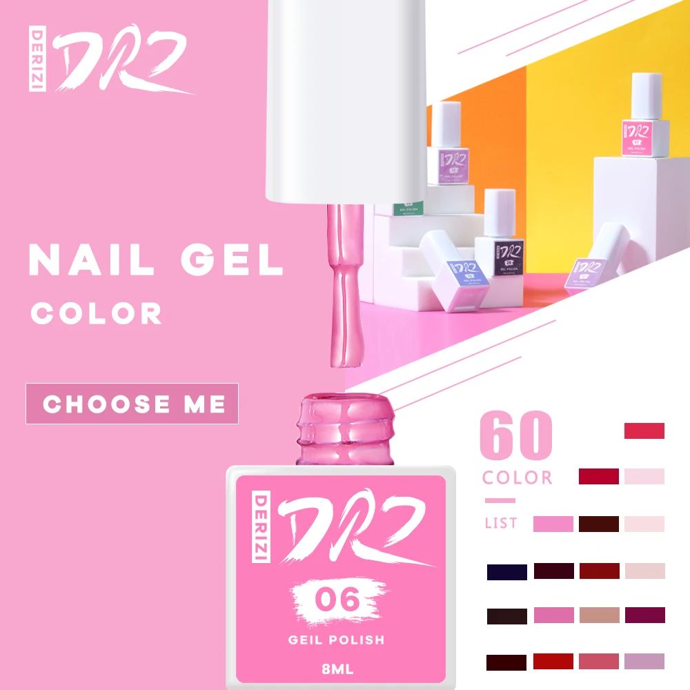 

DERIZI 60 Colors Gel Nail Polish vernis semi permanant UV Nail Gel Lak Primer Soak Off Nail Art Gel Varnish Gelpolish Manicure