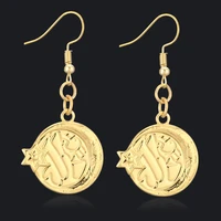 arab middle east dubai copper plated coin earring moon star totem scripture earring algerian african wedding earring for women