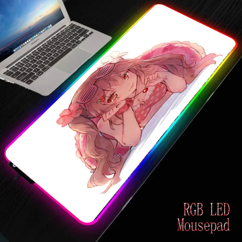 

MRGBEST Anime girl pink Computer Mouse Pad Gaming MousePad Large Mouse Pad Gamer Mause Carpet Desk Mat Keyboard Pad