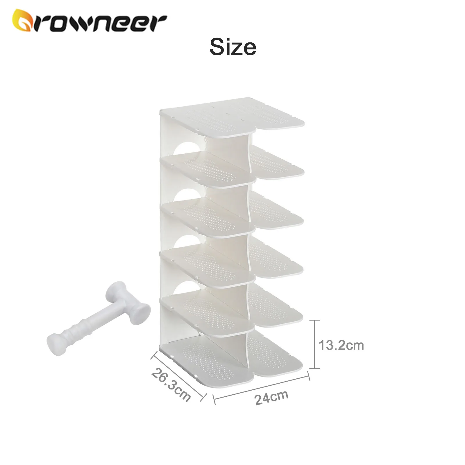 

6 Layers Stackable Shoe Hanger Assembly Integrated Large Capacity Shoes Storage Rack PP Space Saving Safety Shoe Stand Organizer