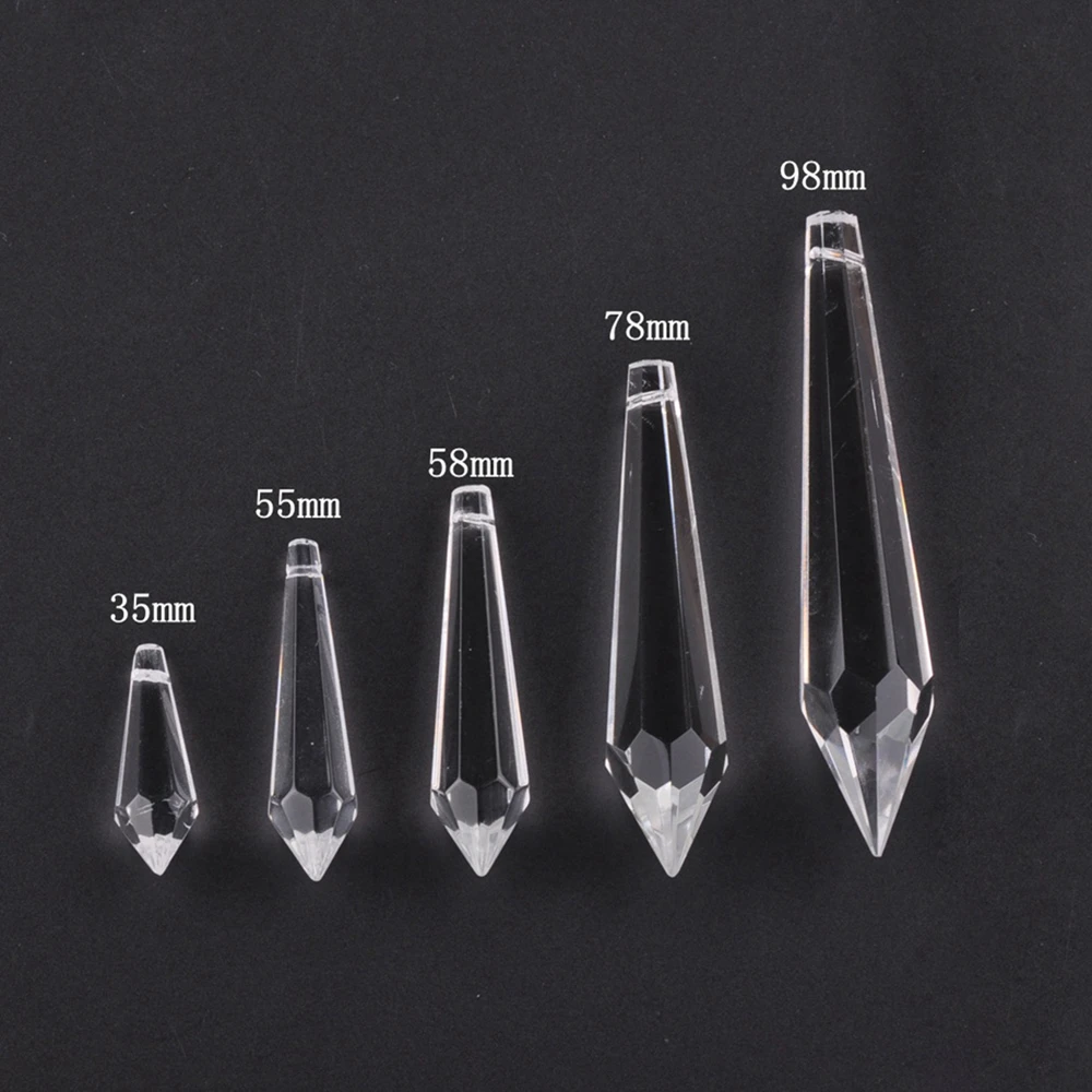 

Bicone Prism Teardrop Faceted Crystal Glass 35mm 52mm 58mm 78mm 98mm Loose Pendant for DIY Crafts Jewelry Making