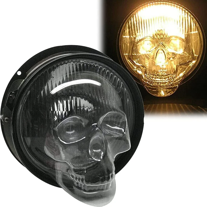 

Skull moto Headlight Covers Creative Skull Lamp Shade Car Headlight Lamp Shade Front Car Accessory Home Retro Lighting Decor