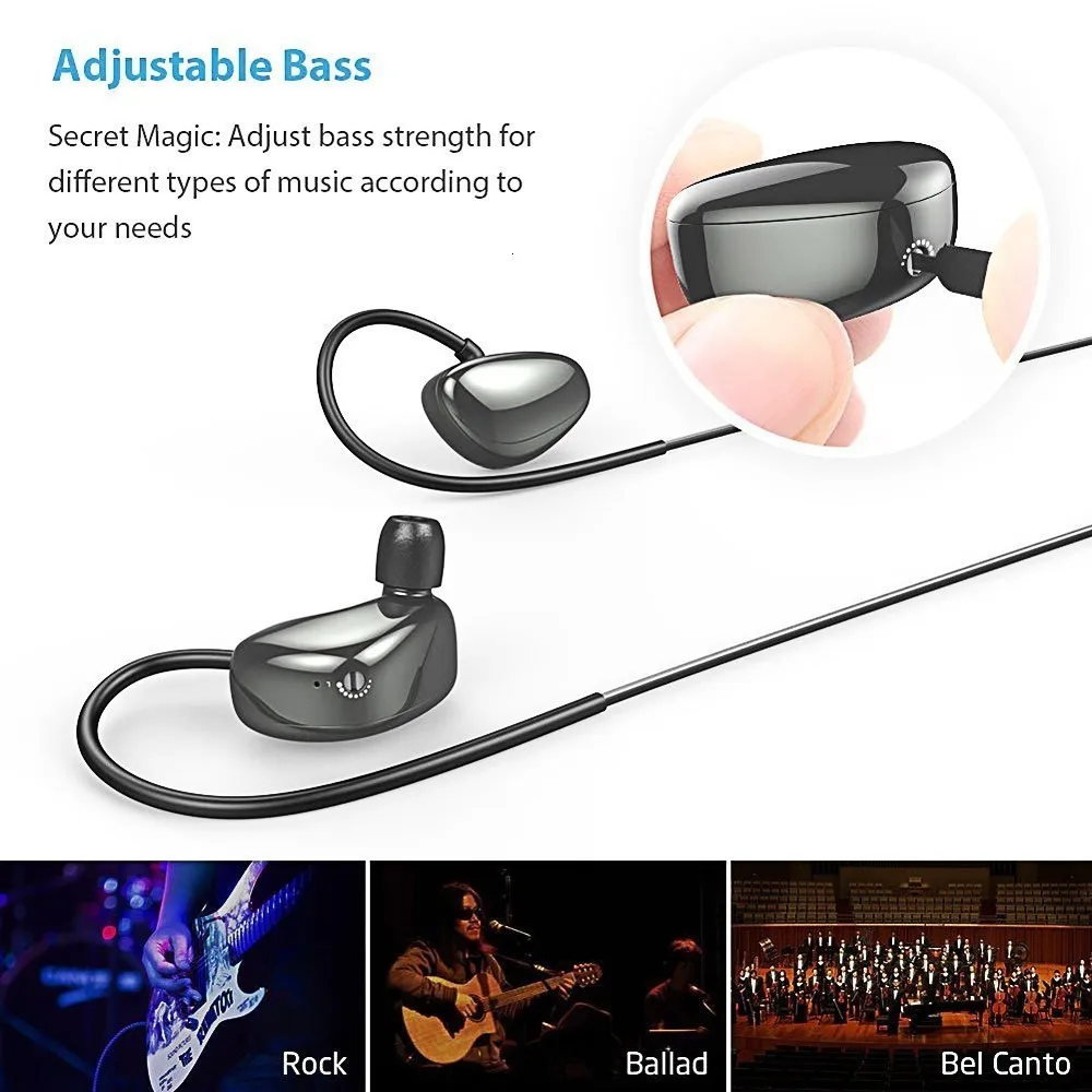 Bluetooth наушники с регулируемыми басами Беспроводные спортивные 4 2 микрофоном
